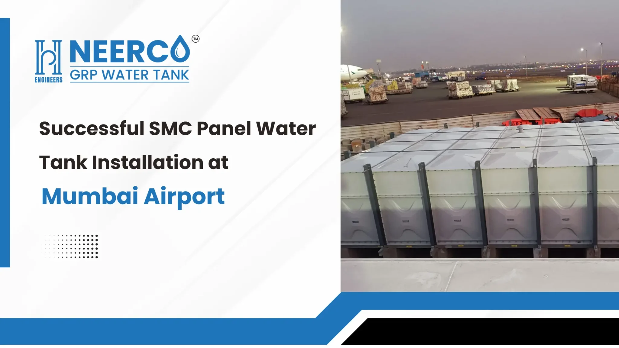 SMC Panel Water Tank Installation at Mumbai Airport