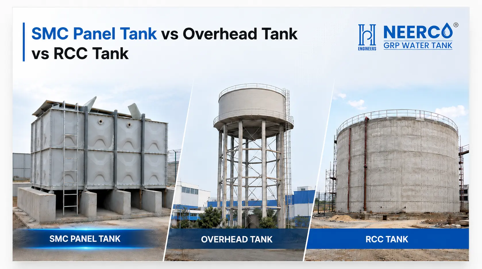 SMC Panel Tank vs Overhead Tank vs RCC Tank