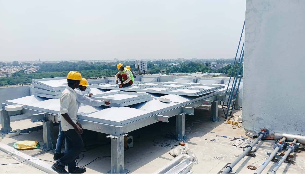 hpengineers team smc panel tank installation