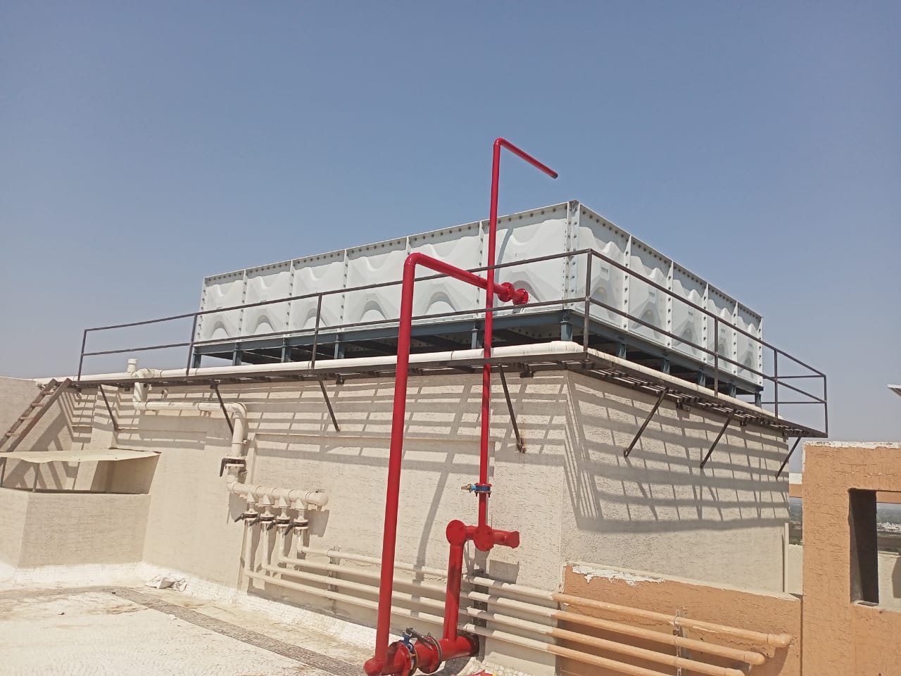 roof level smc panel tank installation