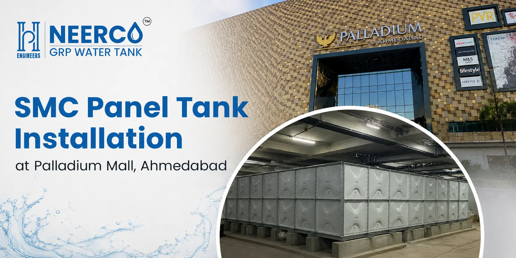 SMC Panel Tank Installation at Palladium Mall, Ahmedabad